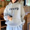 Fleece Sweater Women's Letter Printing Korean Version of The New Hooded Jacket Trendy Student Loose Top Women's Clothing