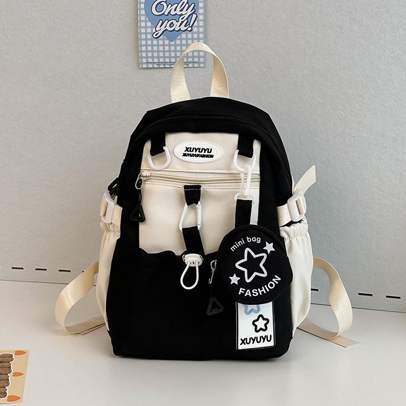 Школьный рюкзак Cream Wind Campus Рюкзак для средней и старшей школы Универсальный Большой вместимости Сочетание цветов Повседневный Рюкзак с гребнем для путешествий