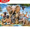 5D DIY Diamond Painting Animal Giraffe Full Square/Round Diamond Embroidery Elephant Mosaic Children's Room Decor