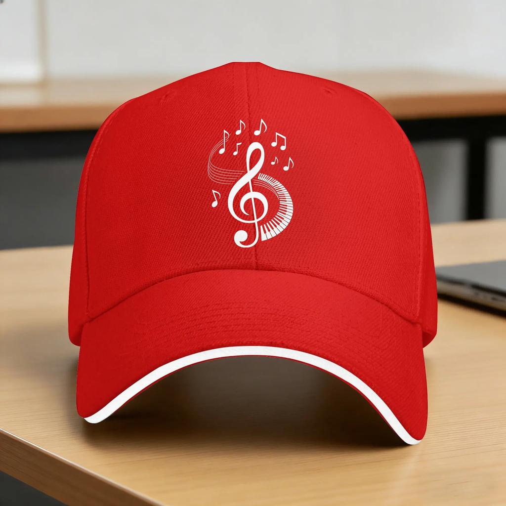 Minimalist Piano Key Treble Clef Baseball Cap Tennis Skate Hot Sale Hip Hop Hats Women Unisex Fashion Custom Logo Snapback Cap