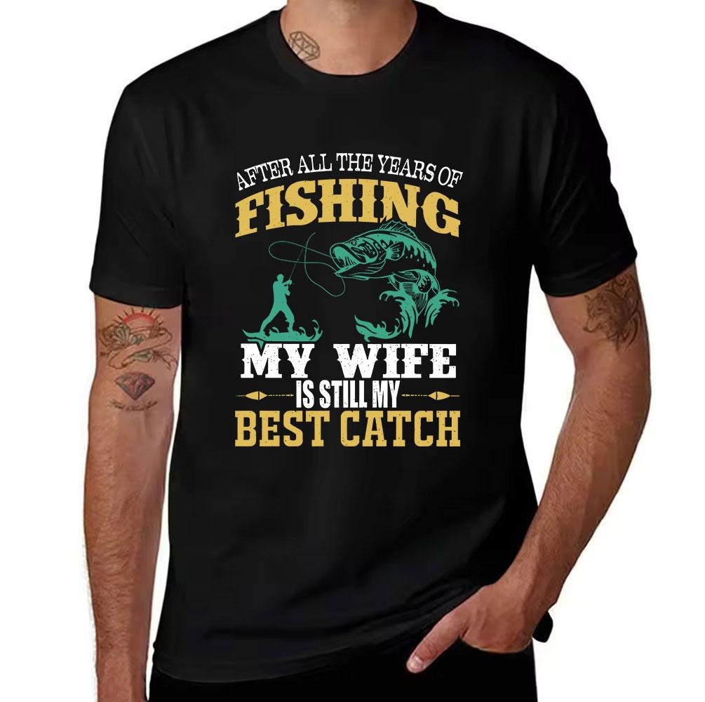 Unisexs Cotton Fishing Tshirt Best Catch Graphic Tee Outdoor Angling Themed Casual Short Sleeve Top For Fisherunisex