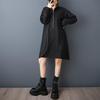 Long Sleeve Plus Size Cotton Vintage Black New In Dresses for Women Casual Loose Midi Spring Autumn Dress