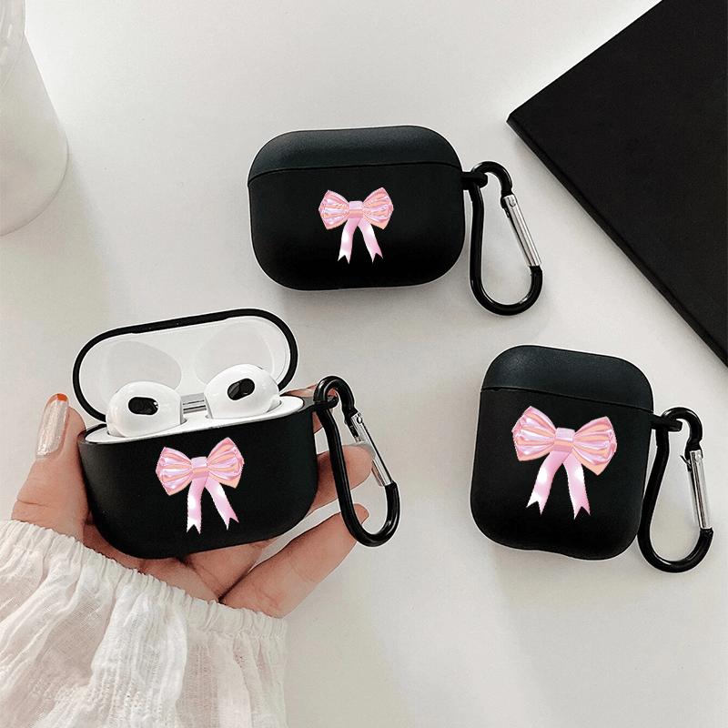Чехол для наушников с узором в виде банта для AirPods Pro2/Pro3/Pro, противоударный чехол для наушников для AirPods 4/3/1/2, амортизирующий