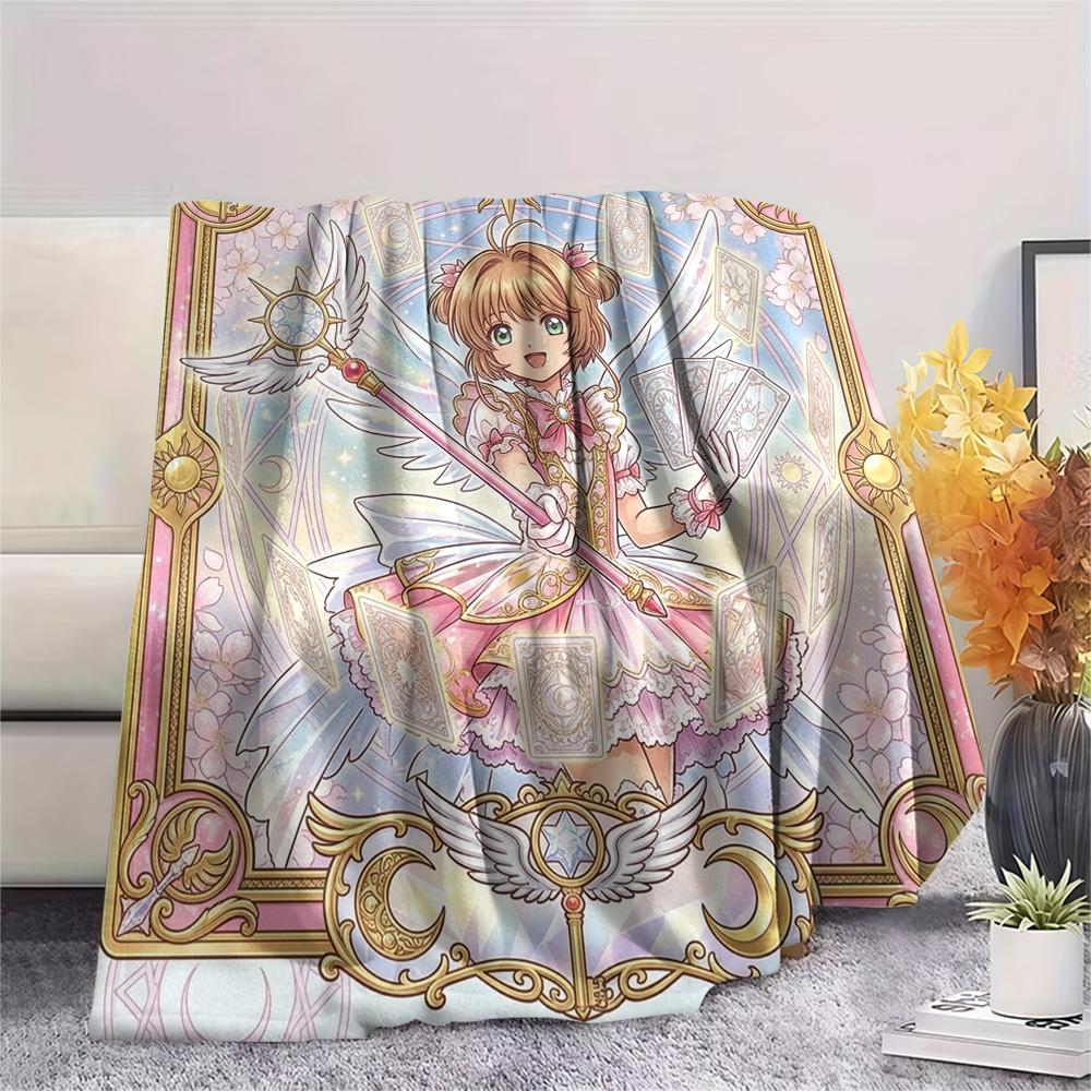 Cardcaptor Sakura Print Flannel Blanket, Ultra Soft High Quality All Seasons Warm Throw, Home Decor Cozy Blanket, Perfect Christmas Gift
