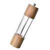 Manual Pepper Grinder Multifunctional Efficient Grinding Oak Patchwork Acrylic Pepper Mills Shakers L