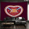 Heart Football Custom Name Wall Tapestry Aesthetic Wall Hanging Printed Fabric Blanket Decorative Tapestries For Bedroom Living Room Home Decor
