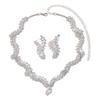 Super Flash Luxury High-End Zircon Pendant Necklace Women'S Wedding Wedding Earrings Necklace Jewelry Set
