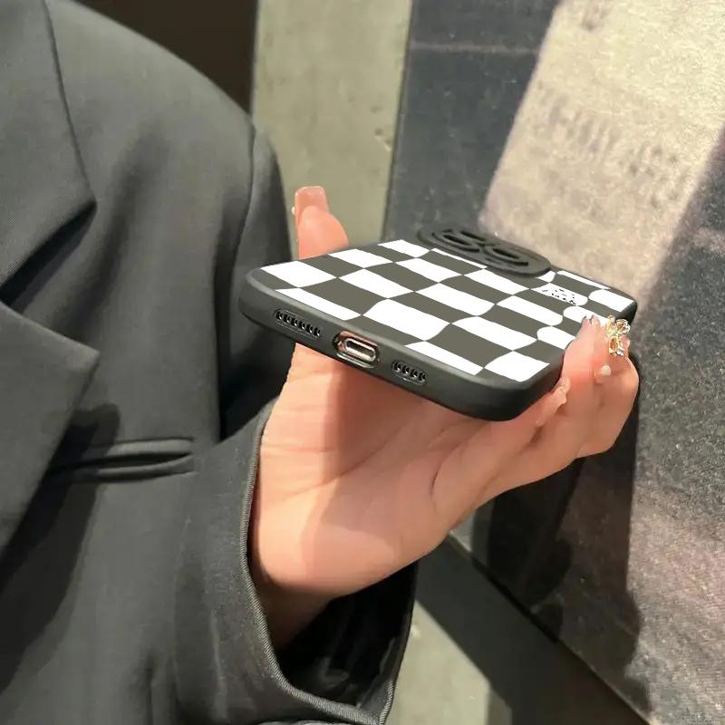 Модный белый сетчатый силиконовый чехол для iPhone 16 Pro Max 15 14 13 12 11 X XS Max XR 7 8 Plus SE 2020 противоударный мягкий чехол