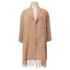 Foreign Trade Plaid Solid Color Mink Long-Sleeved Shawl Women'S Warm Jacquard Double-Sided Shawl Knitted Cape