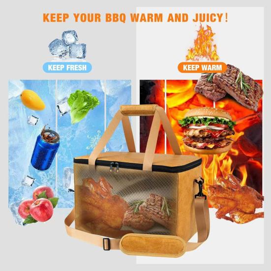 Изолированная сумка для отдыха мяса на барбекю, герметичный коврик-одеяло для барбекю с толстыми ручками, регулируемыми ремнями, лоток из алюминиевой фольги, аксессуар для гриля на открытом воздухе