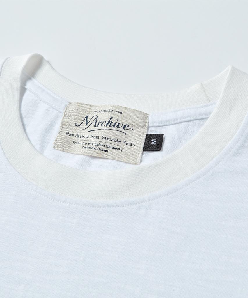 BEYOND CLOSET [Collection Line] Vintage Patchwork Slub Short Sleeve T-Shirt White
