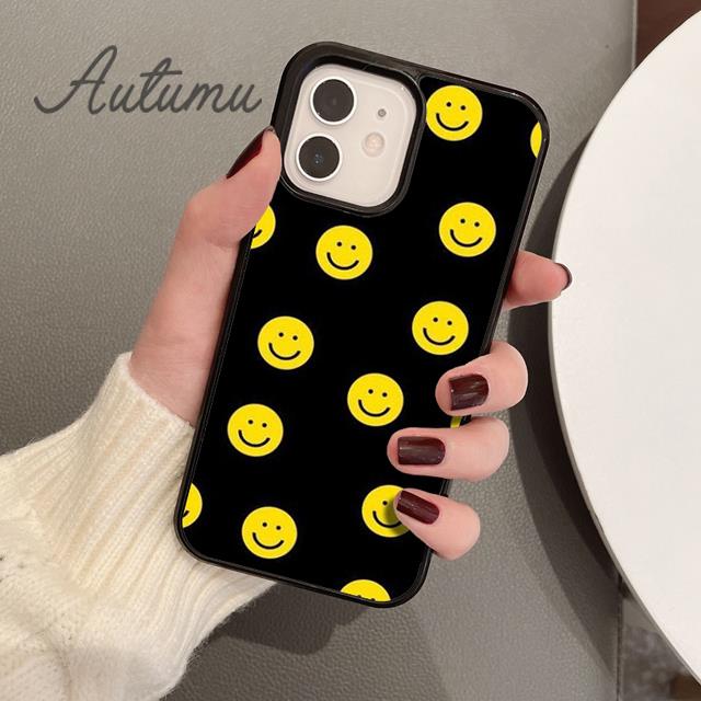 Крутой чехол для телефона Smiley для iPhone 11 12 13 14 Pro Max mini X XR XS SE 2020 5 6S 7 8 Plus Samsung Galaxy S21 S22 Cover shell
