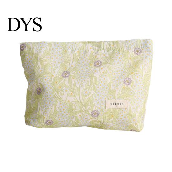 Compact Travel Case Floral Cotton Makeup Bag, Large Capacity Toiletry Bag with Multi Portable Beauty Storage Compartments, Cute Skincare Cosmetic