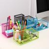 Hollowed-out Metal Mesh Pen Holder 3/4 Grid Desk Stationery Organizer Pencil Storage Box  Cosmetics