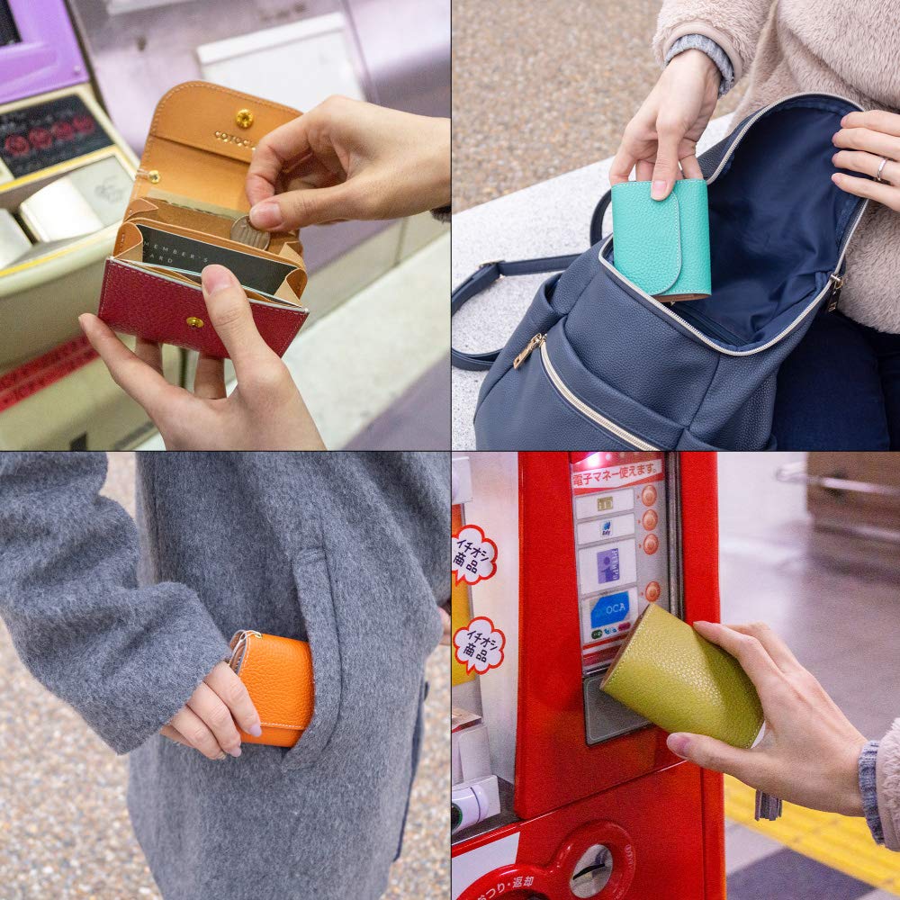 Kotocal Mini Genuine Italian Bills Will Not Small Gray [COTOCUL] Wallet, Leather, Leather, Fold, Bifold, Wallet, Women's, Men's (Gray),