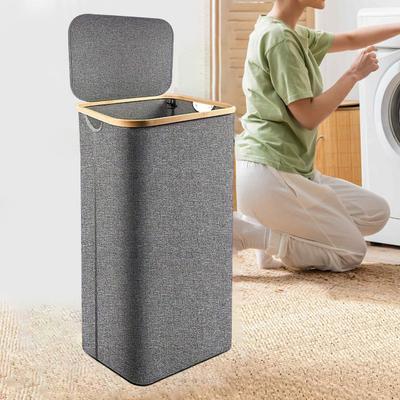 Корзина для белья с пылезащитной крышкой, складная конструкция, большая вместимость, водонепроницаемые игрушки, одеяла, органайзер для хранения, корзина для грязной одежды