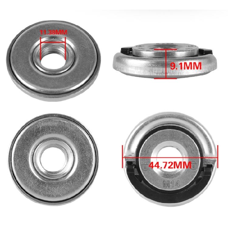Самоблокирующаяся 1 шт. нажимная пластина диаметром 44,7 мм M14, сменная резьба, угловая шлифовальная машина, набор внутренних и наружных фланцевых гаек, инструменты