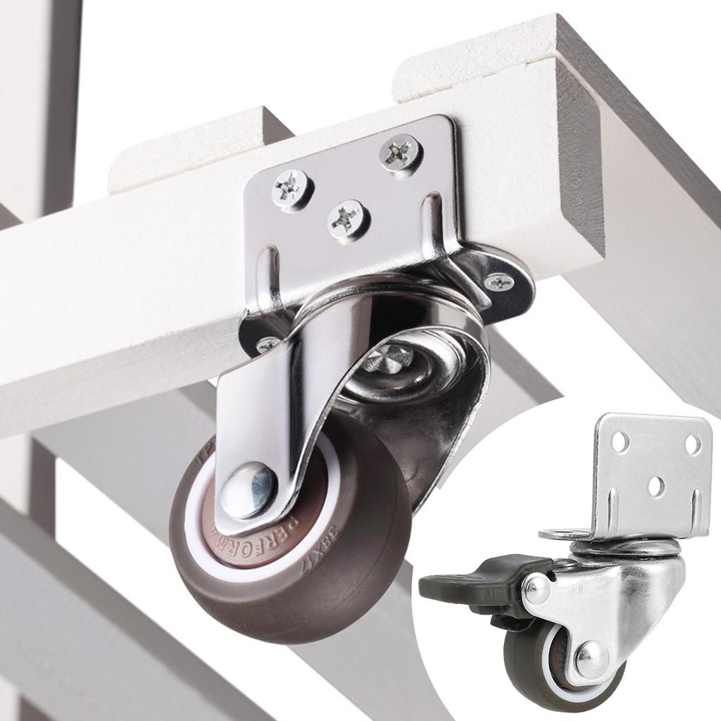 4 шт. Колеса для мебели, сверхпрочные колеса, бесшумные, устойчивые, поворотные, резиновые, вращающиеся, аксессуары для тележки