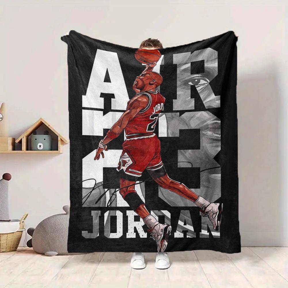1Pc Air Jordan Flight Flannel Blanket, Soft And Comfortable, Casual Warm, Camping Travel, Christmas, Halloween Xmas Gift L1238