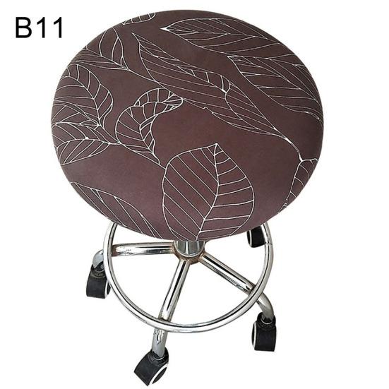 Round Floral Printed Elastic Spandex Seat Cover Decor for 30-45cm Chair Stool