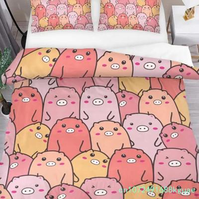 Мультяшный милый поросенок пододеяльник комплект постельного белья Kawaii Animal комплект постельного белья King Microfiber Farmhouse Wildlife Theme одеяло чехол наволочка