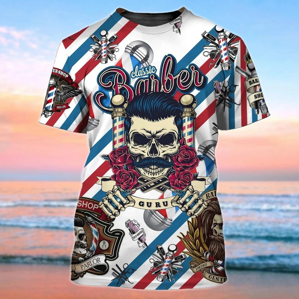Men T-shirt Hairdresser 3d Print Personalization Tops 5xl Summer Short Sleeve Casual T Shirt Fun Fesigner Clothing Oversized Tee
