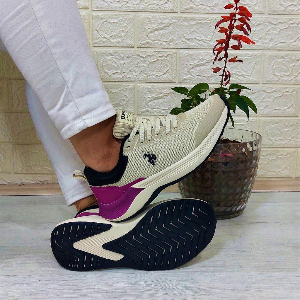 USPolo Turbo Бежево-Розовая Нескользящая женская спортивная обувь