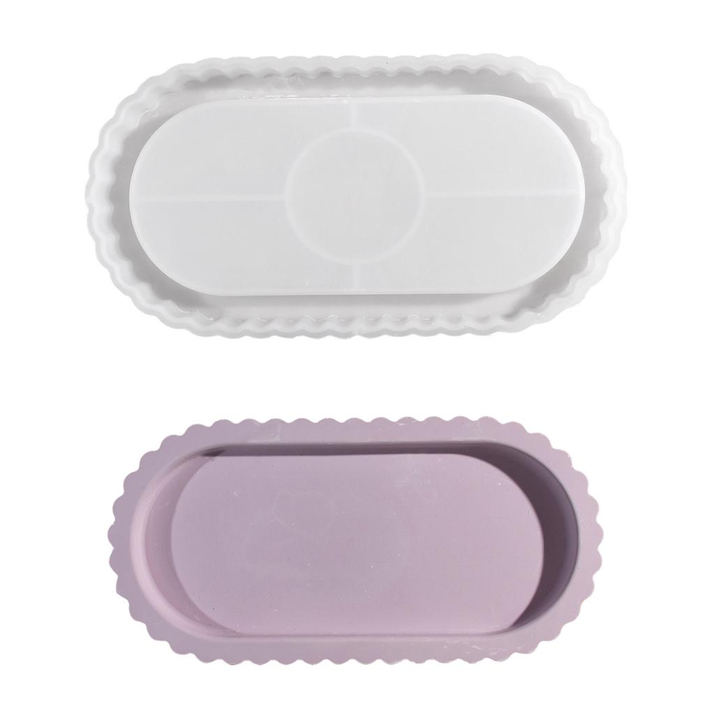 Большая овальная прочная силиконовая форма для подноса из смолы и бетона, товары для рукоделия, украшения дома, касты для посуды, ежедневное использование