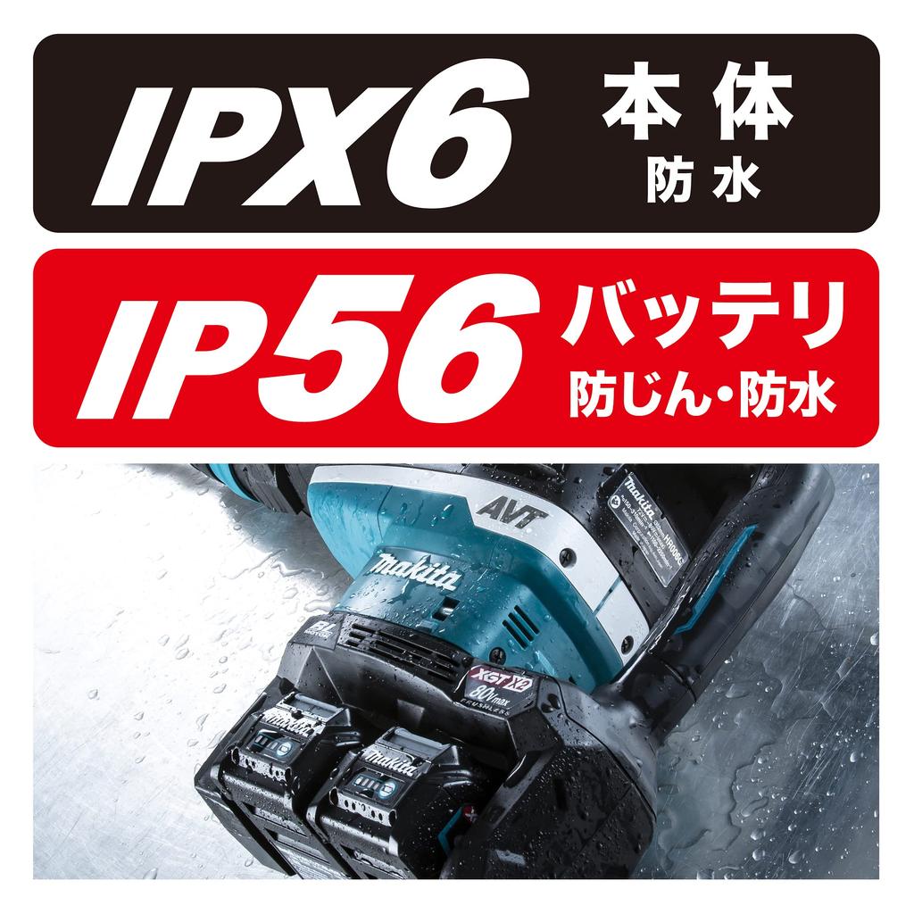 Аккумуляторная ударная дрель Makita 52 мм, 80 В макс. Аккумулятор и зарядное устройство продаются отдельно, в комплект входит кейс HR006GZK, синий