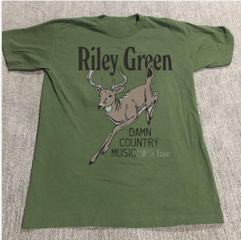 Riley Green Damn Country Music Tour 2025 S to 5XL Green T-shirt Unisex T-Shirt