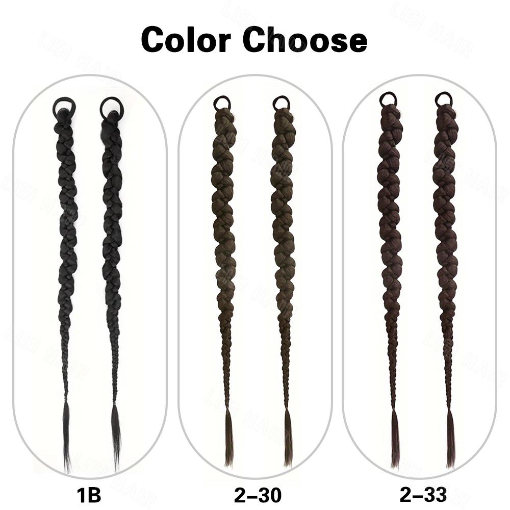 MISS WIG Synthetic Elastic Long Braided Ponytail Extensions Hair Extensions Elegant For Daily Use Hair Accessories