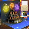 3D Pop Up Birthday Greeting Card With Lights Music Happy Birthday Card Firework Cake Greeting Card Gift For Wife Mom Kids