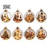 Christmas Gift Tags Clear Ball Ornaments, Acrylic Hanging Decoration with Gingerbread House Xmas Tree Decor Reindeer Santa Inside for Holiday