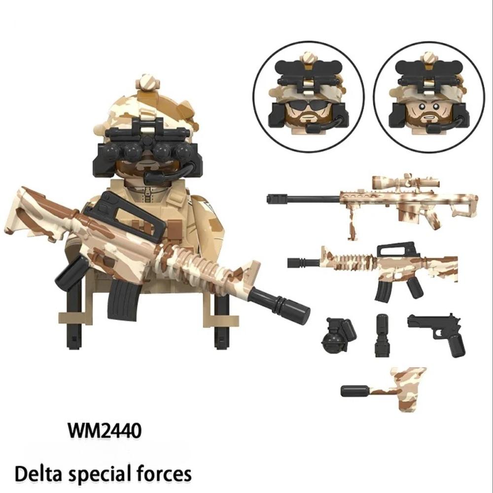 WM6147 WM6168 Military Series SWAT Special Forces Building Blocks Commando Soldier City Police Cap Mini Action Figure Toys