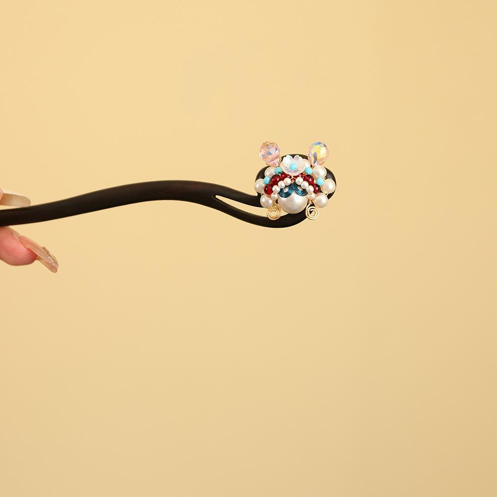 Red New Chinese Style Hair Clip Tassel Hanfu Hairpin Temperament Wooden Hair Stick  Bridal