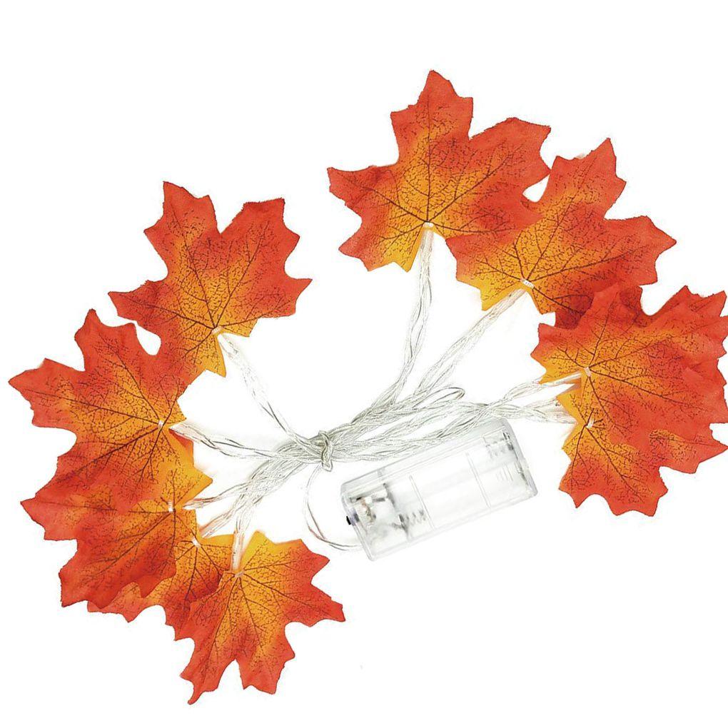 Waterproof Maple Leaf LED String Light Backyard Courtyard Bedroom Strip Lamp Garland Christmas Thanks-giving Decoration