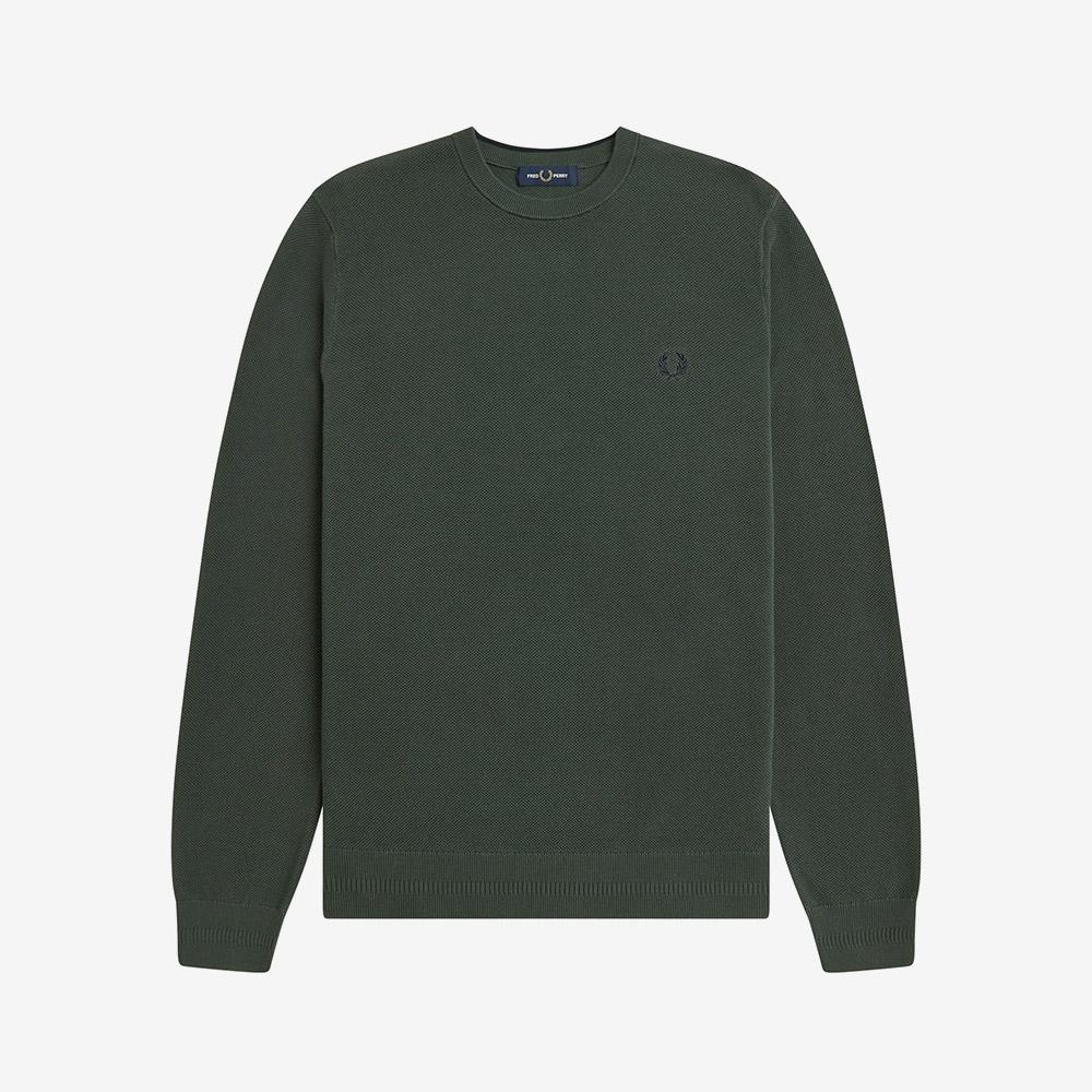 Fred Perry [Острый] Вязаный кардиган с фактурой «пике» - Цвет: Зеленый Afpm2531309-X89