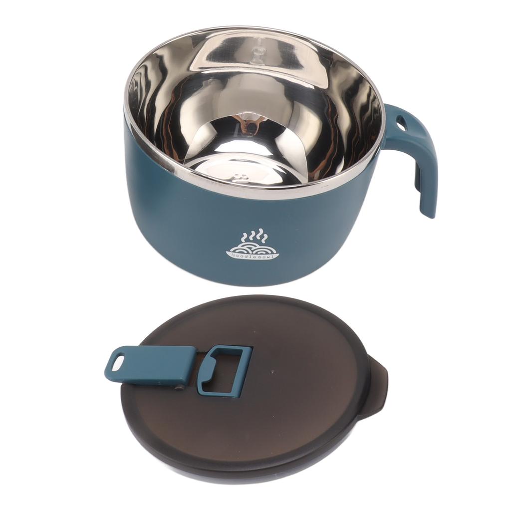 Миска для лапши быстрого приготовления из нержавеющей стали 900 мл Миска для лапши с крышкой для офиса студенческого общежития