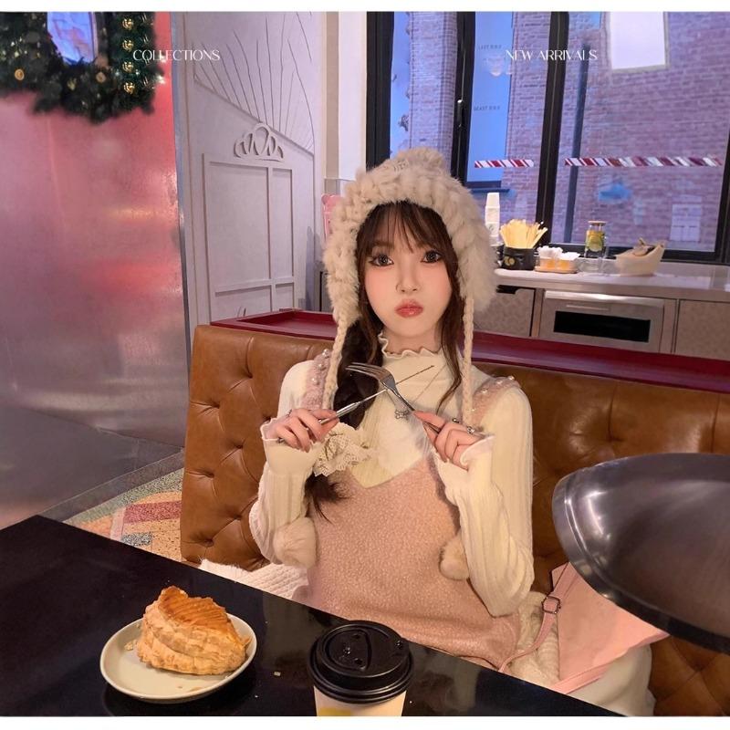 White Semi-turtleneck Fungus Edge Bottoming Shirt Women's Spring and Autumn Sweater with Long-sleeved Lace Knitted Top