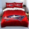 Patriotic Star Emblem on Red Background Print Bedding Set Duvet Cover Pillowcases (1* Duvet Cover 2* Pillowcases Do Not Include Comforter)