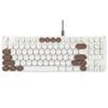 Gaming Keyboard Wired 87 Keys English Layout USB Compact Mechanical Keyboard 20mm Round Keycap Double Patchwork Color 10 Types LED Backlight Breathing