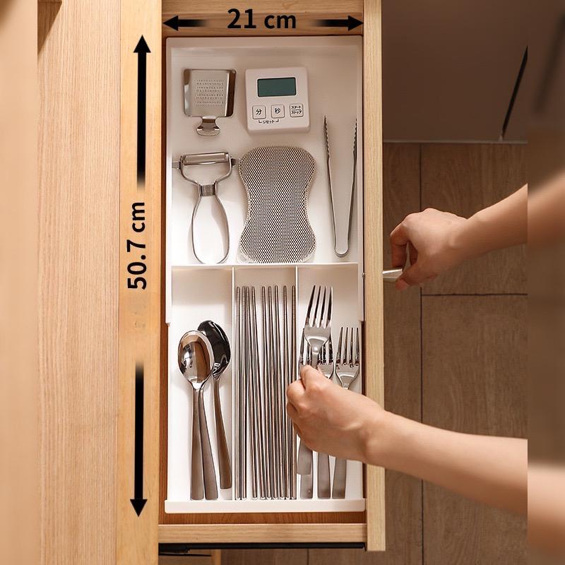 Расширяемый органайзер для кухонного ящика с разделителями для кухонной утвари, палочек для еды и столовых приборов