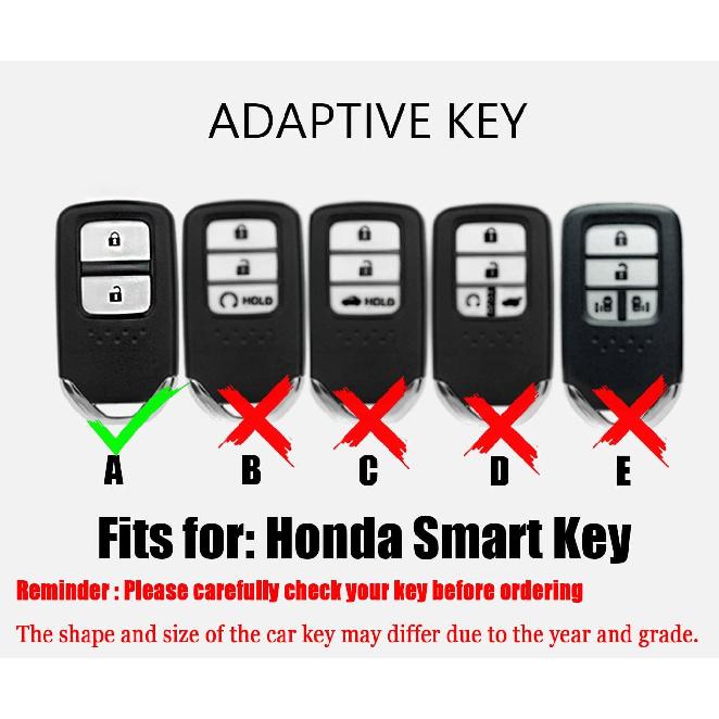 HIBEYO 2 Button Key Fob Cover for Honda CR-V HR-V Odyssey Vezel Crosstour Spirior Jade Crider Civic CRV Avancier URV Acura CDX ILX Accessories with