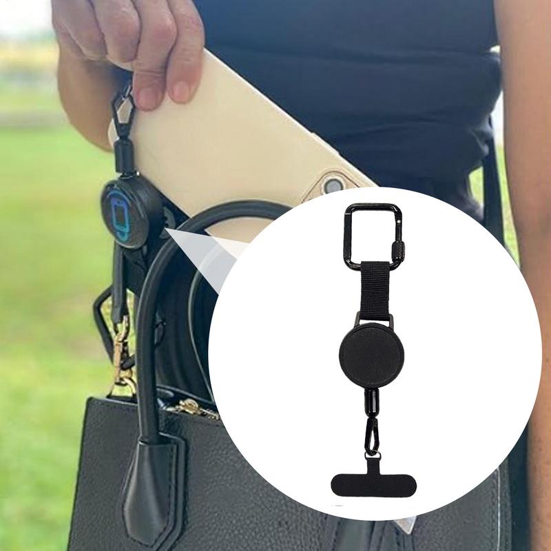 Anti-Theft Phone Tether Retractable Phone Lanyard Tether Cellphone Tab Strap with Carabiner Anti-Drop Harness for Outdoor Hiking