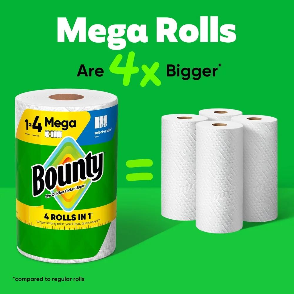 Mega Rolls Select-A-Size Paper Towels Ultra Absorbent Durable Diamond Texture Quickly Picks Up Spills Messes Perfect Home Tasks