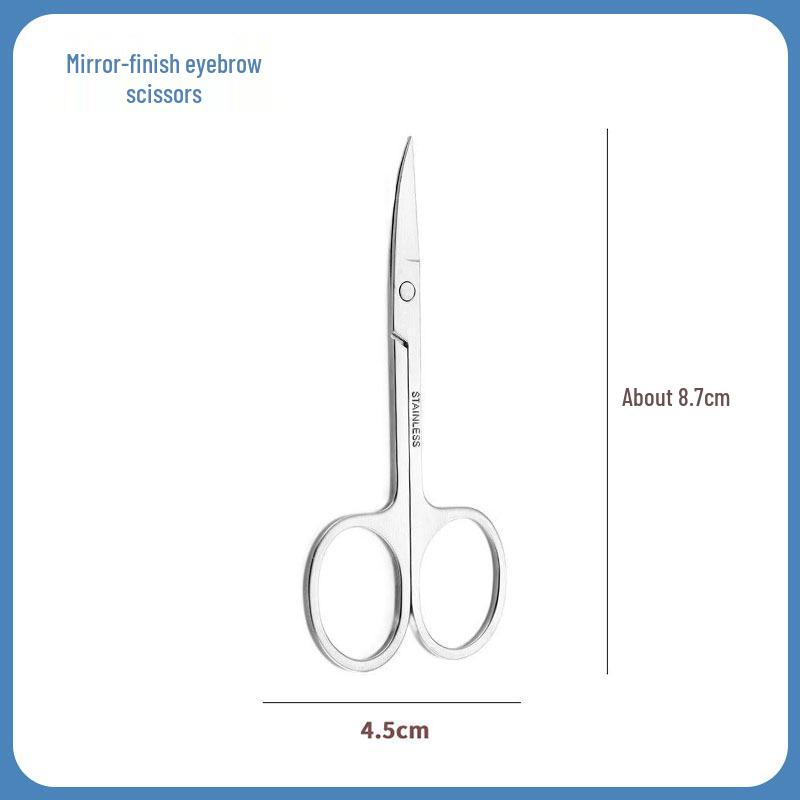 Stainless Steel Eyebrow and Nose Hair Trimmer Scissors - Pointed & Round Tip for Men’s Grooming