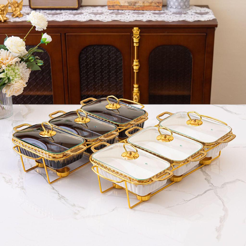 Керамическая кастрюля с двумя ухами и набор для выпечки, 3 предмета