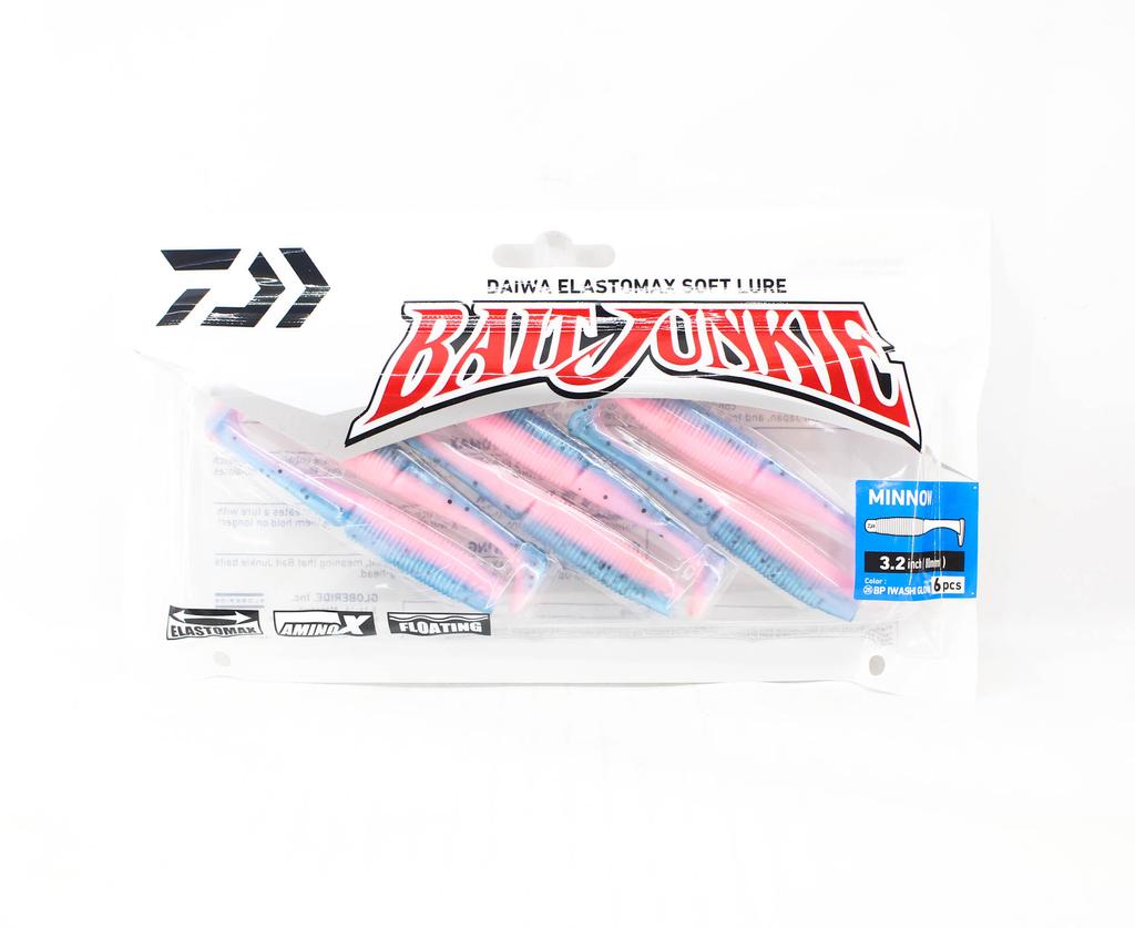 Daiwa Soft Lure Bait Junkie Minnow 3.2 Inch 6 Per Pack BP Iwashi Glo (3115)