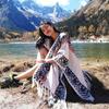 Ethnic Style Shawl Cape Women'S Warmth Tibet Grassland Qinghai Lijiang Travel Photo Scarf Shawl 0217