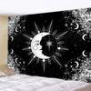 Black and white moon Mandala tapestry Bohemian decoration wall hanging bedroom psychedelic scene starlight art home